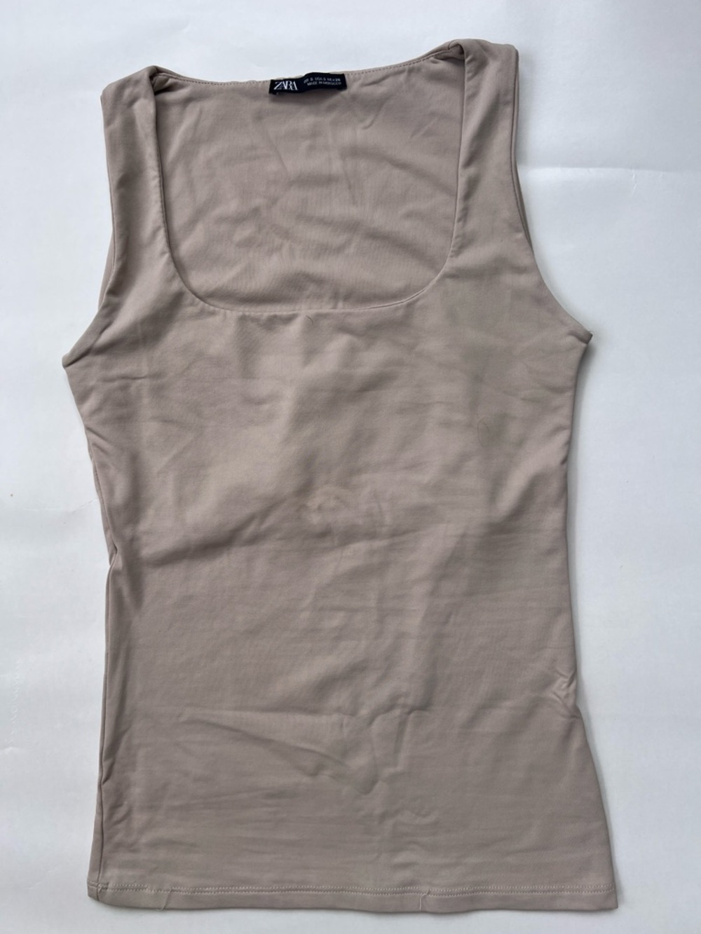 ZARA Taupe Scoop Neck Tank Top